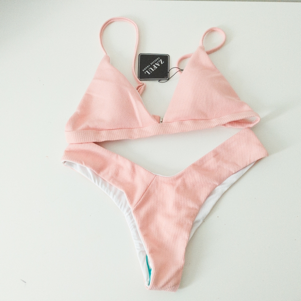 Zaful 2 Piece Bikini Pink Size Large New